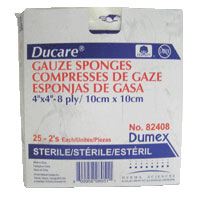 Ducare Woven Gauze Sponges: 3" x 3", 12 Ply, Tray of 25 (82312)