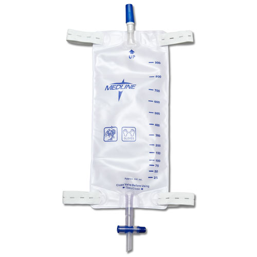 Leg Bag with Slide Tap Drainage Port, Fabric Back: 600 mL, Case of 48 (DYND12584)