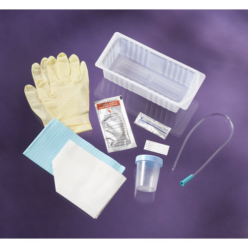 Urethral Catheterization Trays - Also Contains: CSR Wrapped Tray, Red Rubber Catheter, 3-pk PVP, Vinyl Gloves: , Case of 20 (DYND18350)