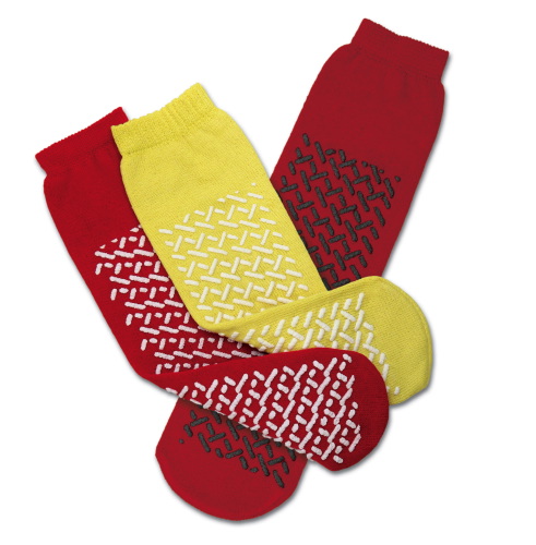Terrycloth Double Tread Slippers, Red with Brown Thread: XL, Case of 48 (MDT211218RXL)