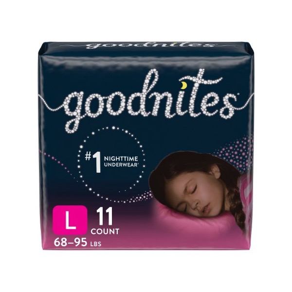 Goodnites Bedwetting Underwear For Girls: 68 to 95 lbs., Case of 44 (53363)