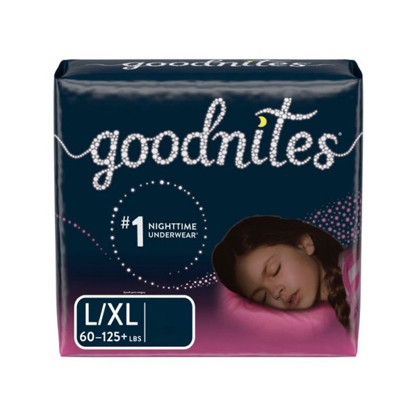 Goodnites Bedwetting Underwear For Girls: 95 to 140 lbs., Case of 36 (53382)