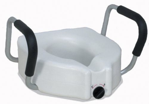 Locking Raised Toilet Seat with Arms: 280 lbs Weight Cap., Case of 3 (MDS80316)