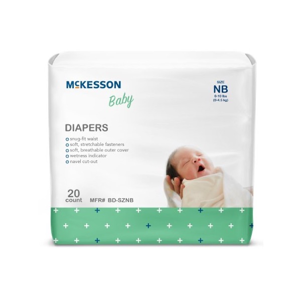 McKesson Baby Diapers: 0 to 10 lbs., Case of 120 (BD-SZNB)