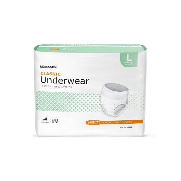 McKesson Classic Underwear: Large, Case of 4 (UWELG)