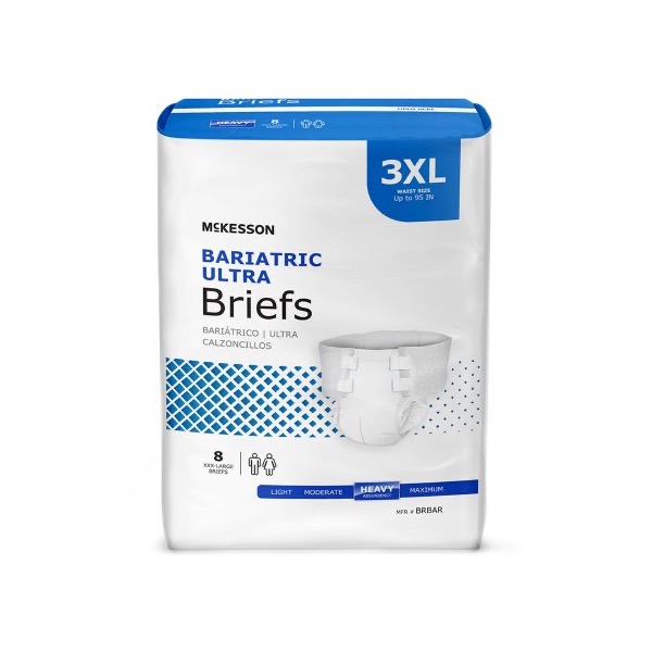 McKesson Ultra Plus Bariatric Briefs: 3XL, 1 Bag (BRBAR)