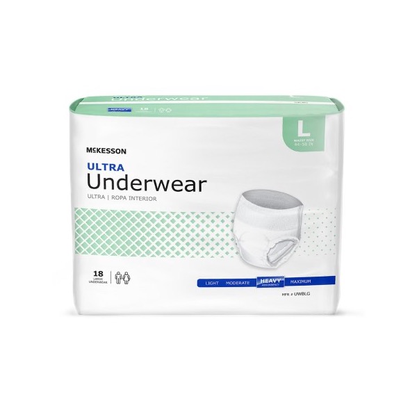 McKesson Ultra Underwear: Large, Case of 4 (UWBLG)