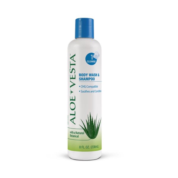 Aloe Vesta Body Wash & Shampoo: 8 oz. Bottles, Case of 48 (324609)