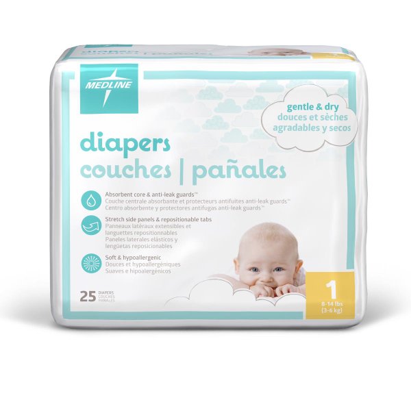 	Medline Gentle & Dry Baby Diapers