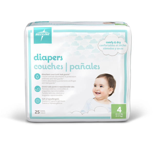 	Medline Gentle & Dry Baby Diapers