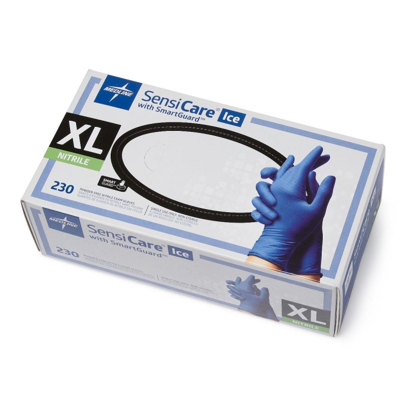 SensiCare Ice Nitrile Exam Gloves: XL, Case of 2300 (MDS6804)