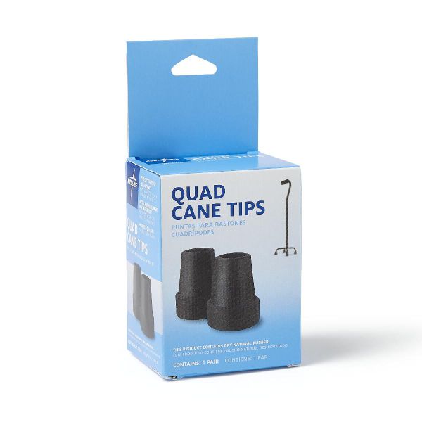 Quad Cane Accessories - 5/8" Tips for Large Base Canes: 5/8" Tips, Case of 12 (MDS86425W)
