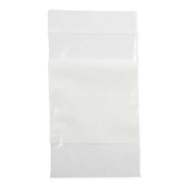Zip-Style Bags, White: 3" x 5" Bags, Case of 1000 (NONZIP35)