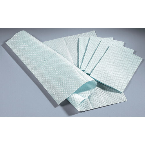 Professional Towels/Dental Bibs - 2-Ply Tissue, Poly-Backed, White: , Case of 500 (NON24356W)