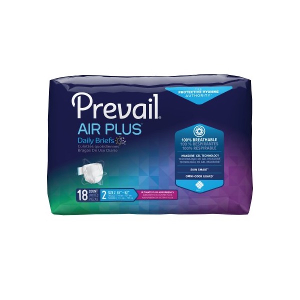 Prevail Air Plus Daily Briefs: Size 2, Case of 72 (PVBNG-013CA)