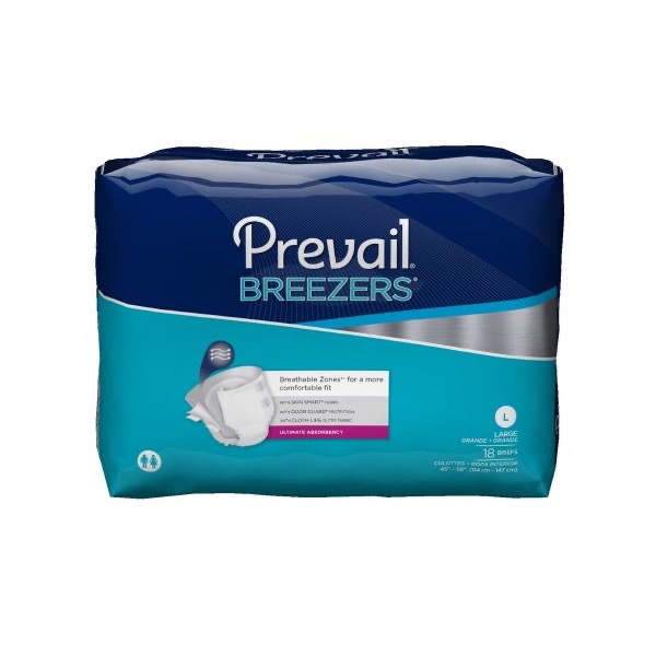 Prevail Breezers Briefs: Large, Pack of 18 (PVB-013/2)