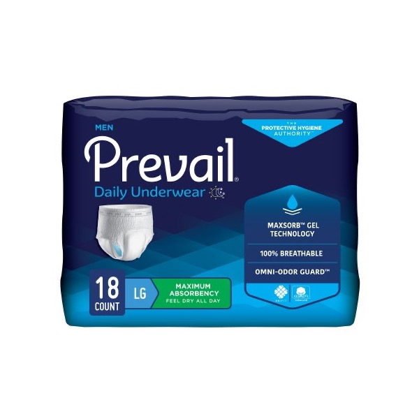 Prevail Daily Underwear For Men: Large, Case of 72 (PUM-513/1)