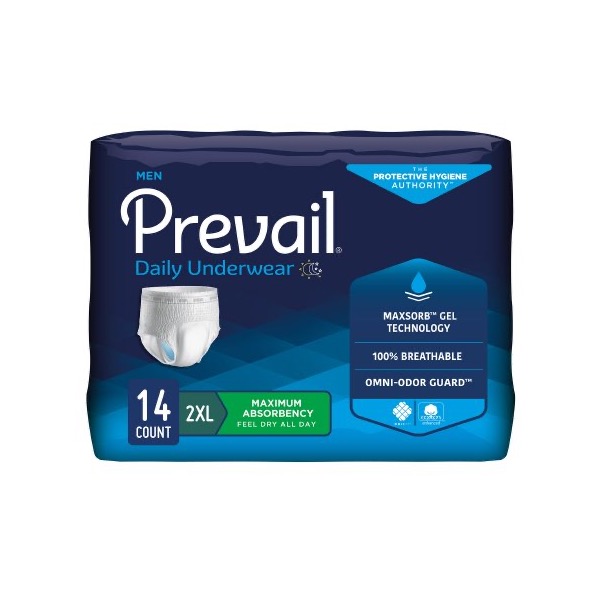 Prevail Daily Underwear For Men: 2XL, Case of 56 (PUM-517)