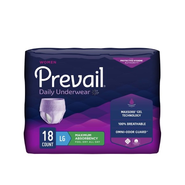 Prevail Daily Underwear For Women: Large, Bag of 18 (PWC-513/1)