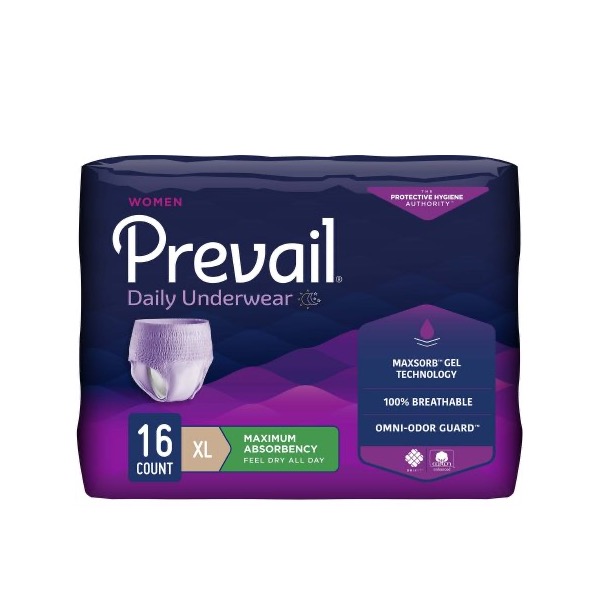 Prevail Daily Underwear For Women: XL, Case of 64 (PWC-514/1)