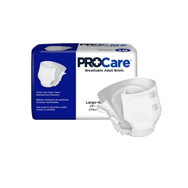 ProCare Breathable Adult Briefs: Large, Case of 72 (CRB-013/1)