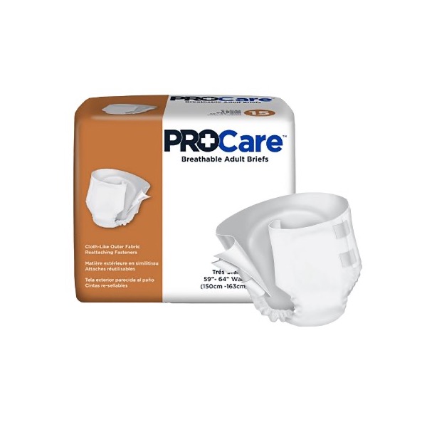 ProCare Breathable Adult Briefs: XL, Bag of 15 (CRB-014/1)
