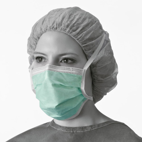 Anti-Fog Surgical Face Mask with Ties: Film Strip, Case of 300 (NON27379A)