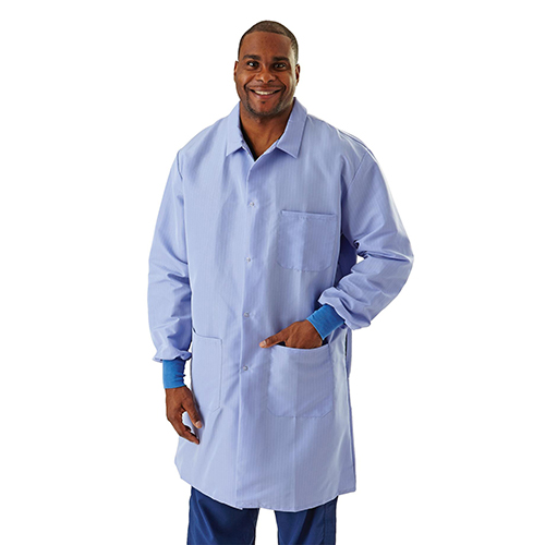 ResiStat Men's Protective Lab Coats, Ceil Blue: Small, 1 Each (MDT046811S)