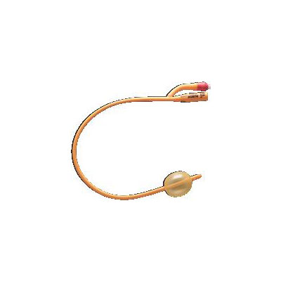 Gold 2-Way Silicone-Coated Foley Catheter 14 fr 30 cc: , Case of 10 (180730140)