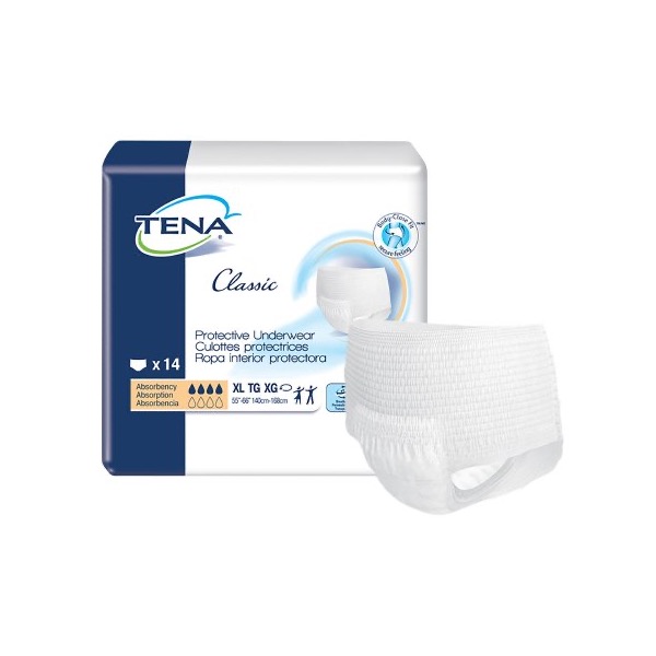 TENA Classic Protective Underwear: XL, Pack of 14 (72516)