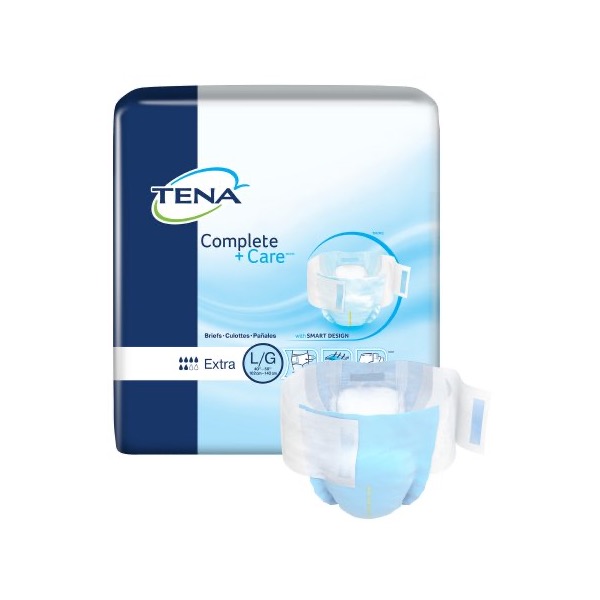 TENA Complete + Care Extra Briefs: Large, Bag of 24 (69970)