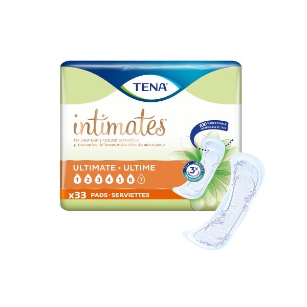 TENA Intimates Ultimate Bladder Control Pads: 16 Inch Length, Bag of 33 (54305)