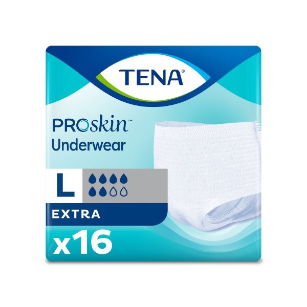 TENA ProSkin Extra Protective Underwear: Large, Bag of 16 (72332)