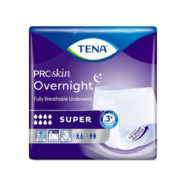 TENA ProSkin Overnight Super Protective Underwear: XL, Case of 48 (72427)