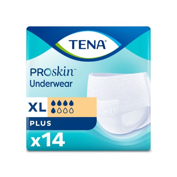 TENA ProSkin Plus Protective Underwear: XL, Pack of 14 (72634)