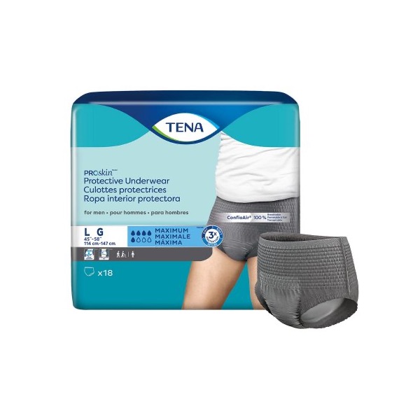 TENA ProSkin Protective Underwear for Men: Large, Case of 72 (73530)