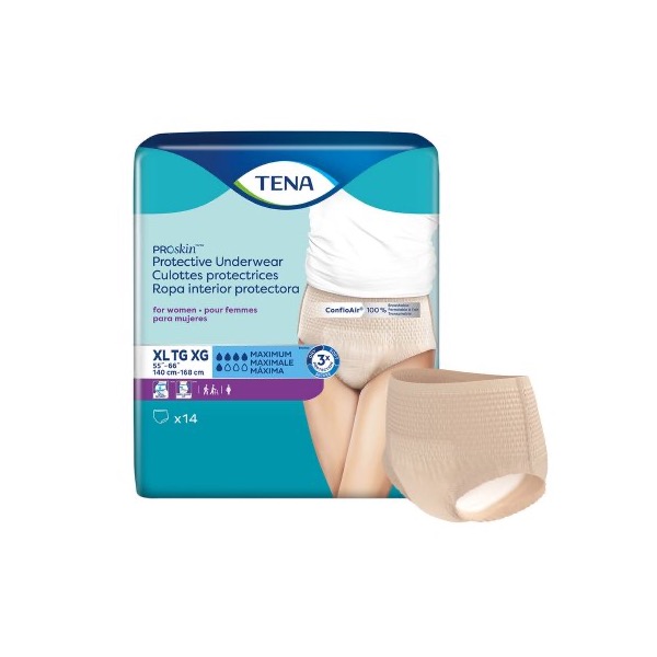TENA ProSkin Protective Underwear for Women: XL, Bag of 14 (73040)