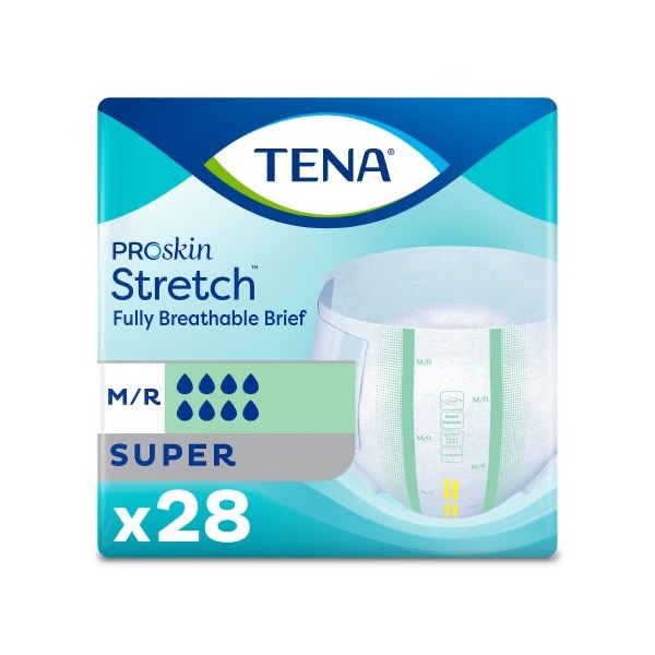 TENA ProSkin Stretch Super Briefs: Medium, Case of 2 (67902)