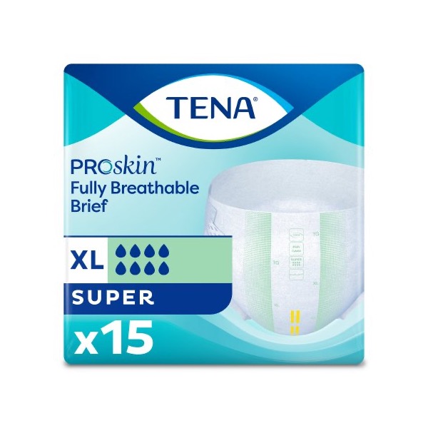 TENA ProSkin Super Briefs: XL, Bag of 15 (68011)