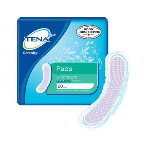TENA Serenity Moderate Pads: Long, Case of 180 (46900)