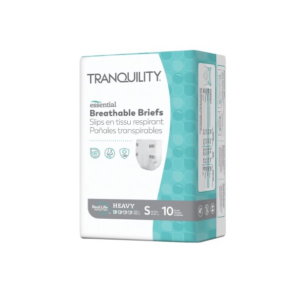Tranquility Essential Breathable Briefs: Small, Case of 100 (2744)