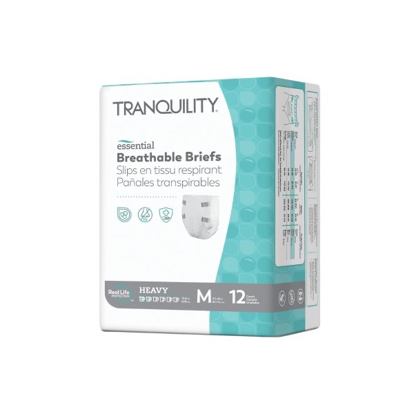 Tranquility Essential Breathable Briefs: Medium, Bag of 12 (2745)