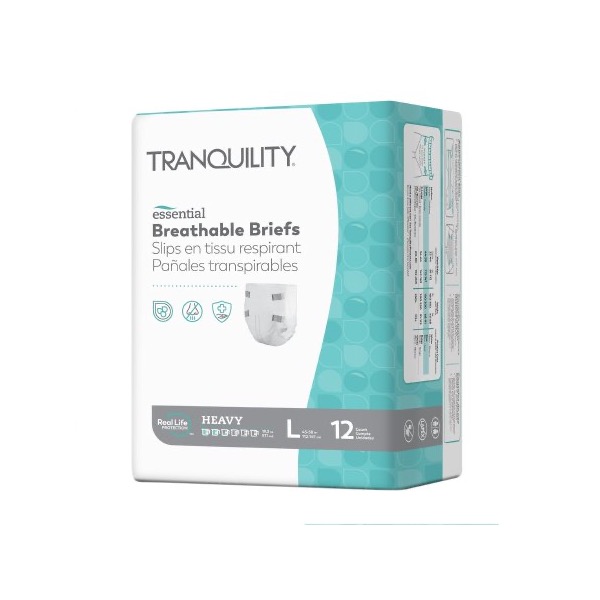 Tranquility Essential Breathable Briefs: Large, Bag of 12 (2746)