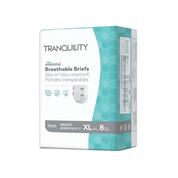 Tranquility Essential Breathable Briefs: XL, Bag of 8 (2747)