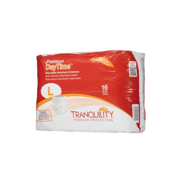 Tranquility Premium DayTime Protective Underwear: Large, Case of 64 (2106)