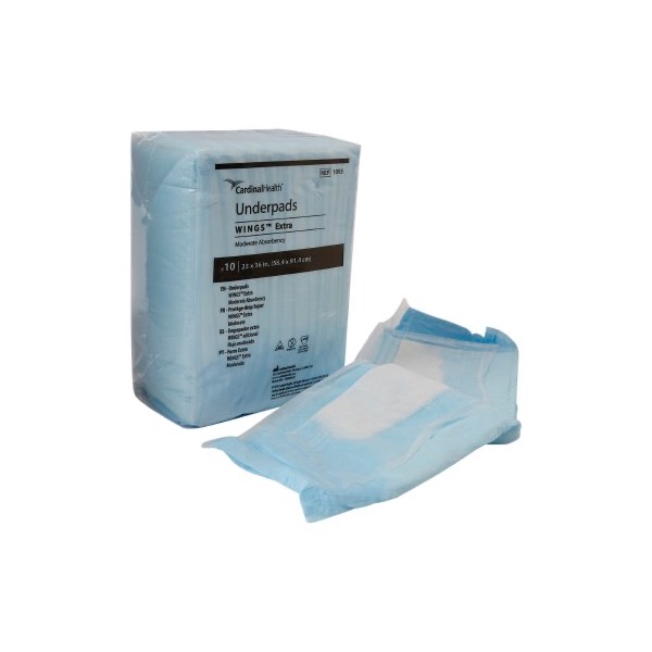 Wings Extra Disposable Underpads: 23 x 36 Inch, Bag of 10 (1093)