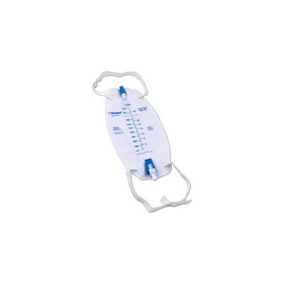 ReliaMed Premium Disposable Leg Drainage Bag with Flip Valve and Flocked Back 1,000 mL (Each): , Case of 48 (LB1000H)